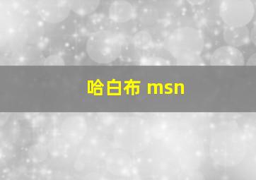 哈白布 msn